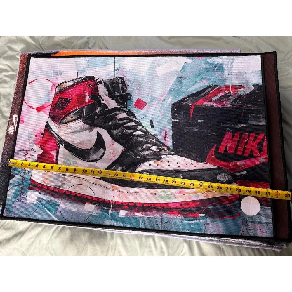 Air Jordan 1 Chicago Sneaker Art Floor Mat Rug Sneakerhead Decor 31.5x19.5